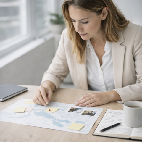 Frau erkundet im Karrierecoaching ihren Standort
